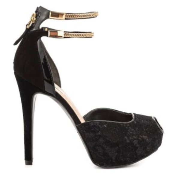 Guess “Katrines 3” Black Platform Stiletto 8. New - Picture 11 of 12